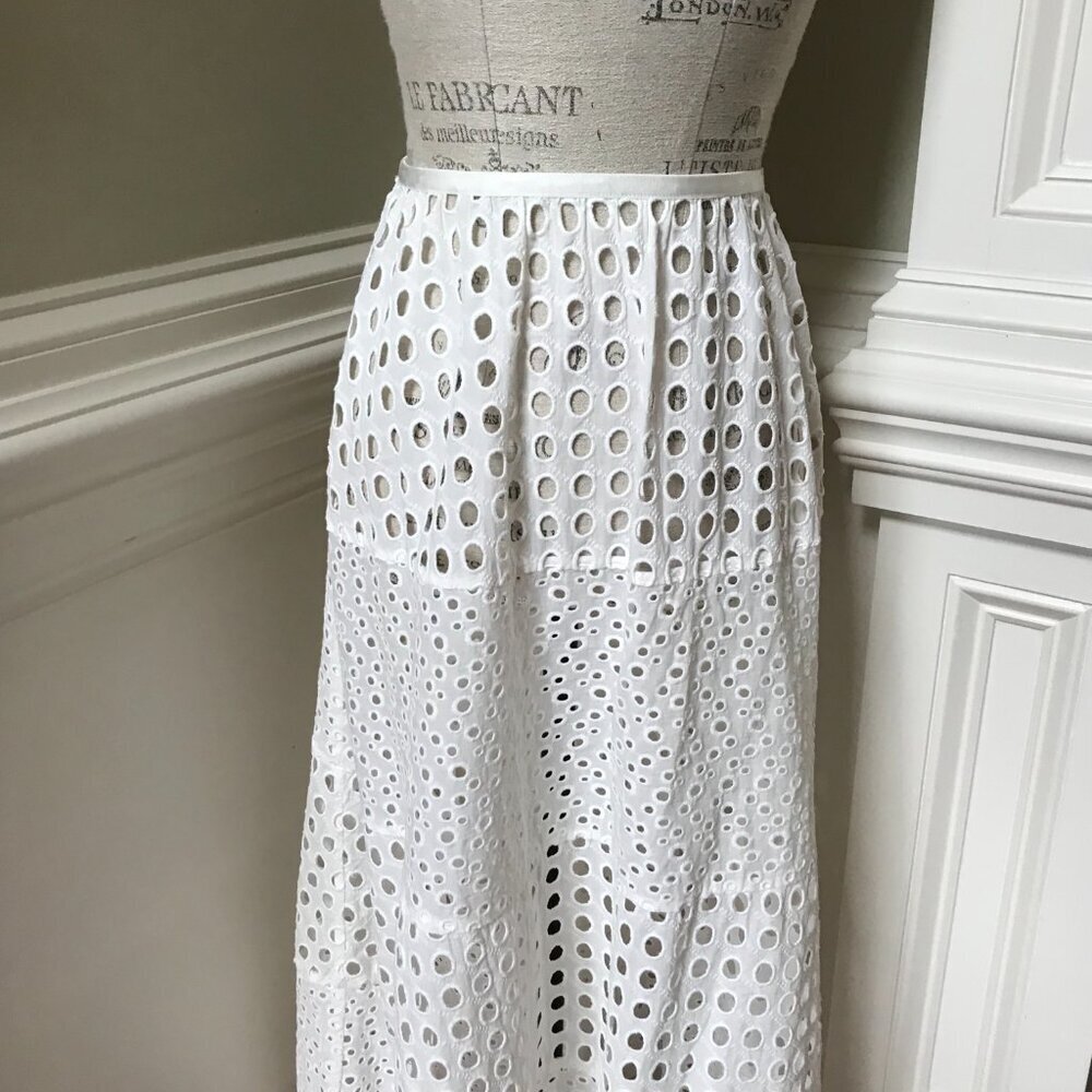 Solid & Striped the Georgia Eyelet Maxi Skirt Womens XL White Ivory Cover Up - Picture 7 of 14
